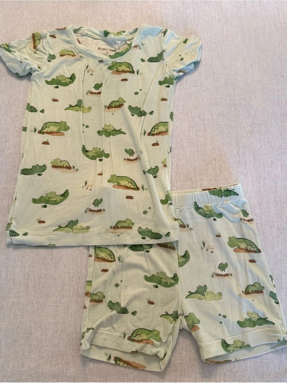 Angel Dear alligator themed pajama set